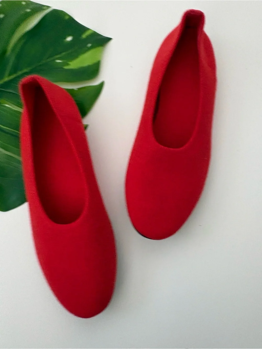 Everlane The Day Ballet Flats Red Knit Slip On Shoes Women’s Size 5.5 - Picture 4 of 6